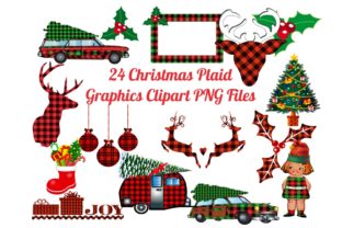 24 Christmas Plaid Lumberjack Graphic Templates