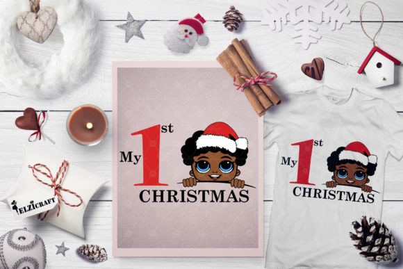 Afro Boy Peeking My First Christmas Crafts
