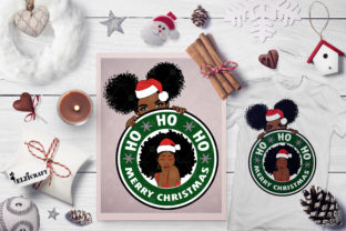 Christmas Afro Woman and Girl Peeking
