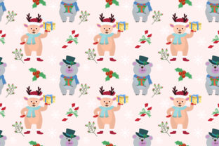 Christmas Bear and Deer Pattern