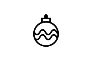 Christmas Bulb Line Art Vector Icon
