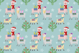 Christmas Pattern with Cute Alpaca