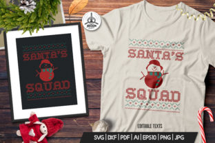 Christmas Santa Squad Sweater T-Shirt Print Templates