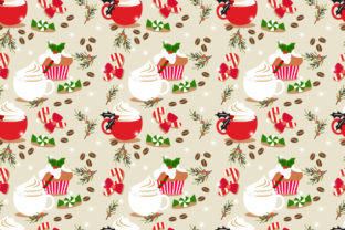 Coffee Christmas Seamless Pattern