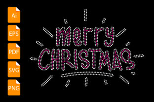 Merry Christmas Rhinestone Print Templates