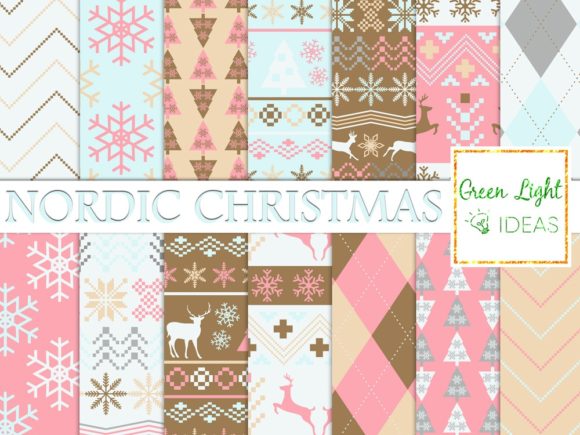 Nordic Winter Christmas Backgrounds Patterns