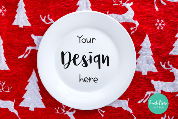 White Plate Mock-up Christmas