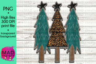 Wooden Christmas Trees - Leopard Print for Crafts
